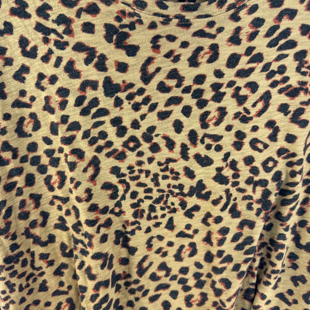 We The Free Free People Leopard Print Relaxed Fit Crew Neck Tee Shirt Medium - Picture 6 of 8